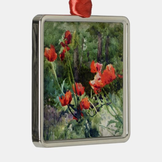 Garden Poppies (von Mildred Anne Butler) Ornament Aus Metall (Rechts)