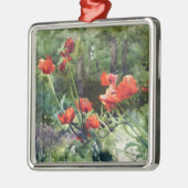 Garden Poppies (von Mildred Anne Butler) Ornament Aus Metall (Links)