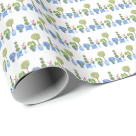 Garden Pots (on White) Wrapping Paper Geschenkpapier