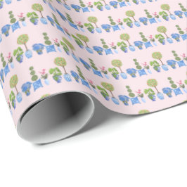 Garden Pots Wrapping Paper (on Pink) Geschenkpapier