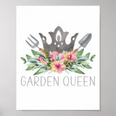 Garden Queen Boho Watercolor Gardener Poster (Vorne)
