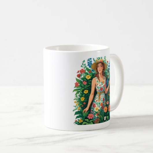 Garden Queen | Floral Gardener Aesthetic Kaffeetasse (VorderseiteRechts)