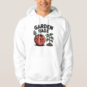 Garden Rage – Wütende Tomate mit Schaufel Cartoon Hoodie