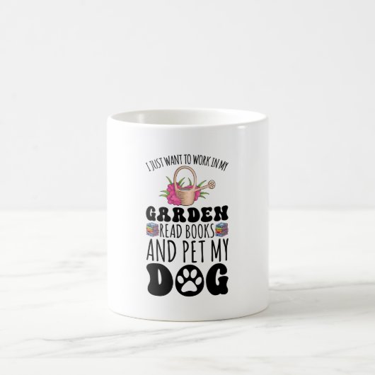 Garden Read Books and Pet Hogs Funny Pflanze Lover Kaffeetasse (Mittel)