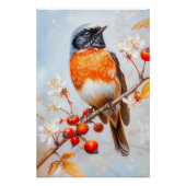 Garden Redstart in Soft Impressionist Brushstrokes Poster (Vorderseite)