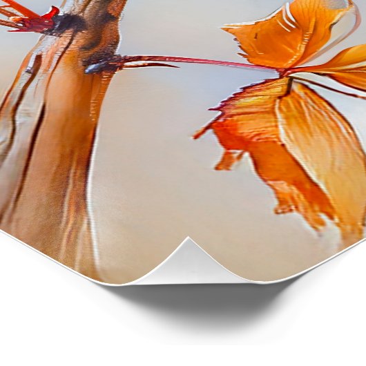 Garden Redstart in Soft Impressionist Brushstrokes Poster (Ecke)