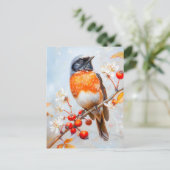 Garden Redstart in Soft Impressionist Brushstrokes Postkarte (Stehend Vorderseite)