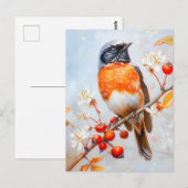 Garden Redstart in Soft Impressionist Brushstrokes Postkarte (Vorne/Hinten)