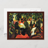 Garden Restaurant by Macke August Postkarte (Vorne/Hinten)