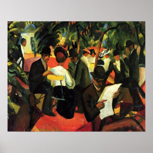 Garden Restaurant mit August Macke. Vintage Kunst Poster (Vorne)