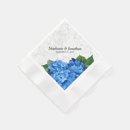 Garden Romance Blue Hydrangea Floral Napkins Serviette (Ecke)