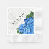 Garden Romance Blue Hydrangea Floral Napkins Serviette (Vorderseite)