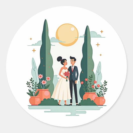 Garden Romance Wedding Stickers (Vorderseite)