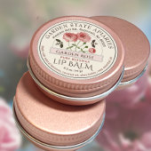 Garden Rose Bienenwachs Lip Balm mit Rose Blume Bi Runder Aufkleber