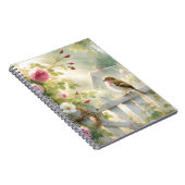 Garden Rose Bird Watercolor Scene Notizblock (Rechte Seite)
