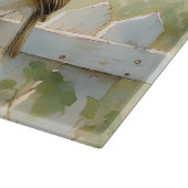 Garden Rose Bird Watercolor Scene Schneidebrett (Ecke)