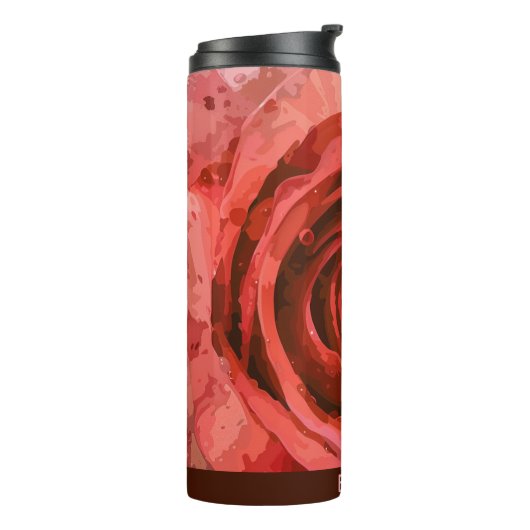 Garden Rose Black Custom Thermosbecher (Nach links gedreht)