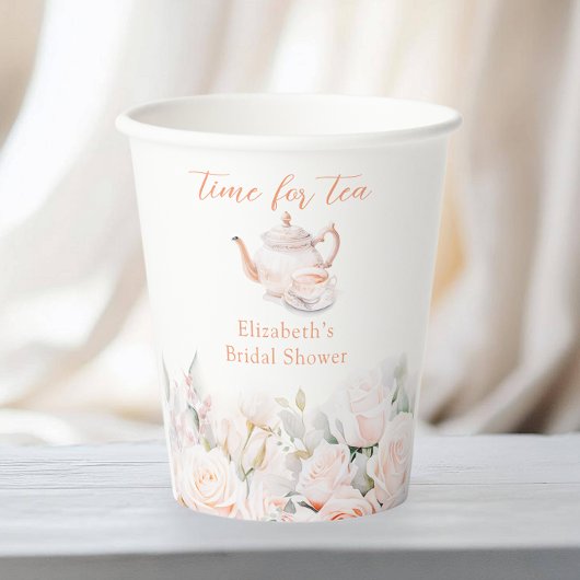 Garden Rose Brautparty Teezeremonie Party Pappbecher