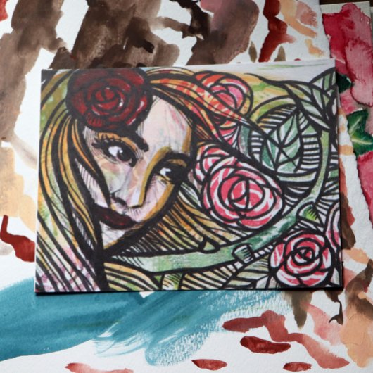 Garden Rose Goddess Rose Garden Postkarte