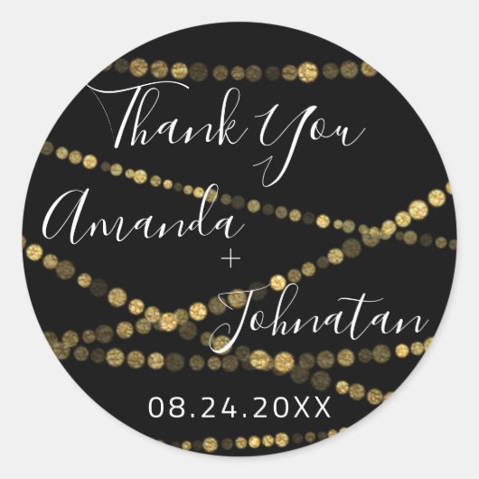 Garden Rose Gold Leaf Name Datum Weißes Gold Runder Aufkleber (Vorderseite)