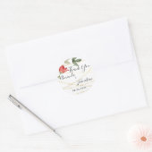 Garden Rose Gold Leaf Name Datum White Gold IV Runder Aufkleber (Umschlag)