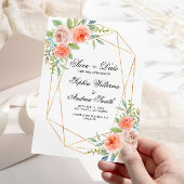 Garden Rose & Gold Rahmen Save the Date Einladung