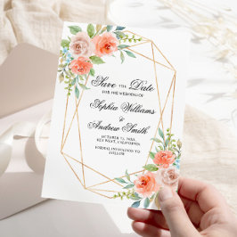 Garden Rose & Gold Rahmen Save the Date Einladung