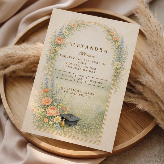Garden Rose Graduation Celebration Einladung