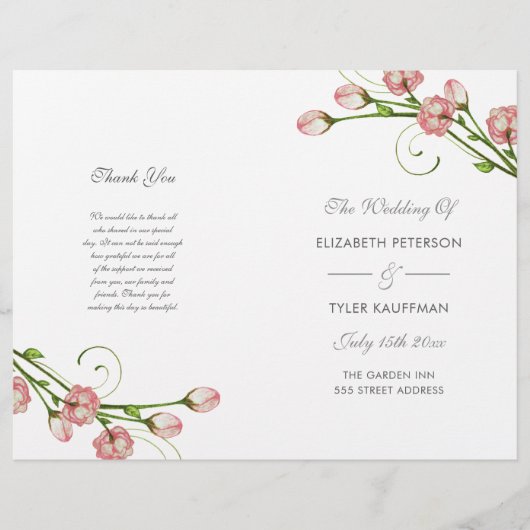 Garden Rose - Hochzeitsprogramm (Vorderseite)