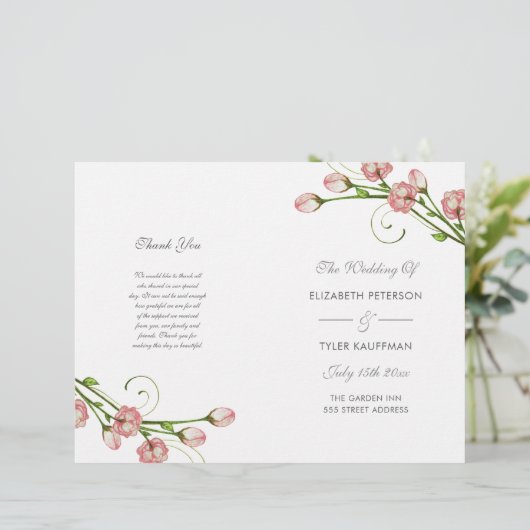 Garden Rose - Hochzeitsprogramm (Stehend Vorderseite)