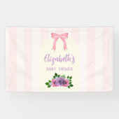 Garden Rose Pink Baby Dusche Banner (Horizontal)