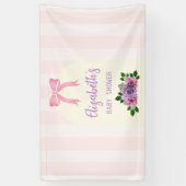 Garden Rose Pink Baby Dusche Banner (Vertikal)