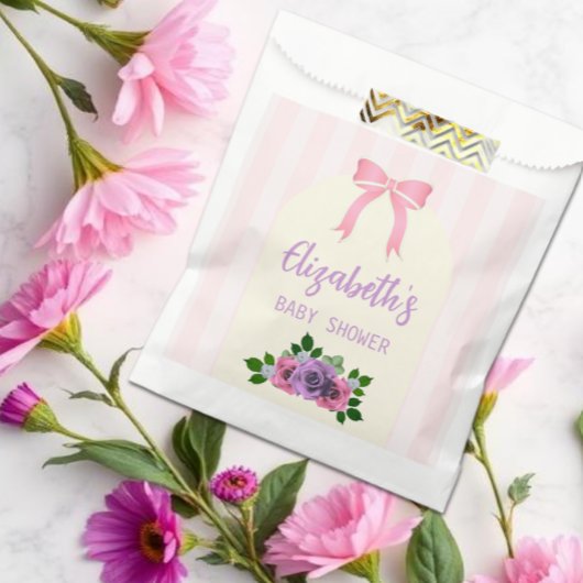 Garden Rose Pink Baby Dusche Geschenktütchen