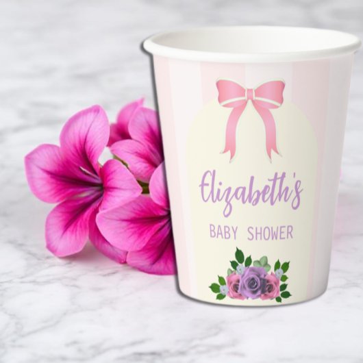 Garden Rose Pink Baby Dusche Pappbecher