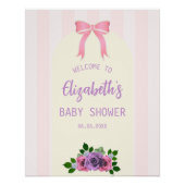 Garden Rose Pink Baby Dusche Poster (Vorderseite)