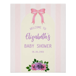 Garden Rose Pink Baby Dusche Poster