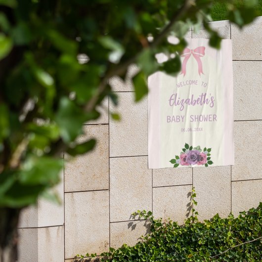 Garden Rose Pink Baby Dusche Poster
