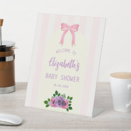 Garden Rose Pink Baby Dusche Sockelschild