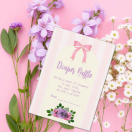 Garden Rose Pink Baby Dusche Windelwanne Raffel Begleitkarte