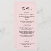 Garden Rose Pink Wedding Menu Menükarte (Vorne/Hinten)