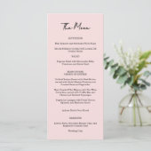 Garden Rose Pink Wedding Menu Menükarte (Stehend Vorderseite)