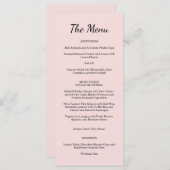 Garden Rose Pink Wedding Menu Menükarte (Vorne/Hinten)