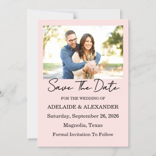 Garden Rose Pink Wedding Save the Date Magneteinladung (Vorderseite)