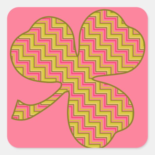 Garden Rose Zickzack Glossy Square Stickers (Vorderseite)