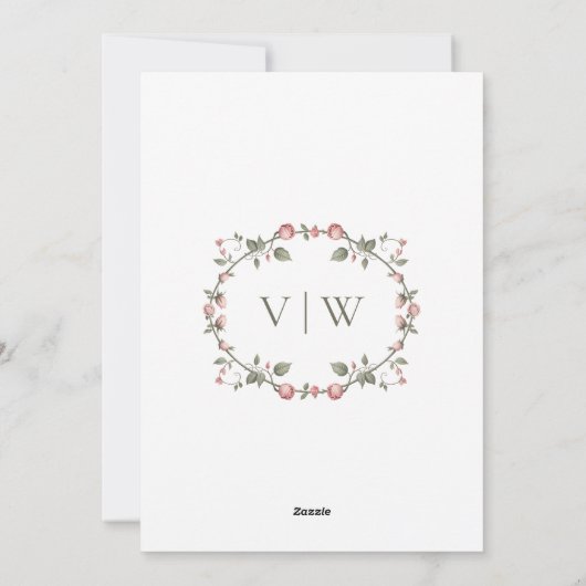 Garden Sage Green Save the Date Einladung (Rückseite)