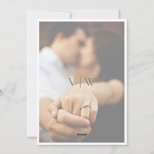 Garden Sage Green Wedding Foto Einladung (Rückseite)