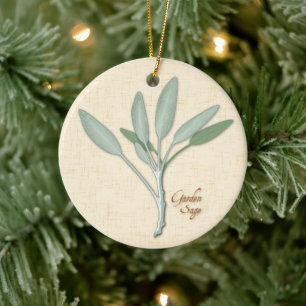 Garden Sage Herb Keramik Ornament