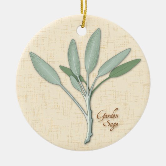 Garden Sage Herb Keramik Ornament (Vorne)