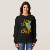 Garden Saying Garden Chef Frog Elf With Flower Sweatshirt (Vorne ganz)