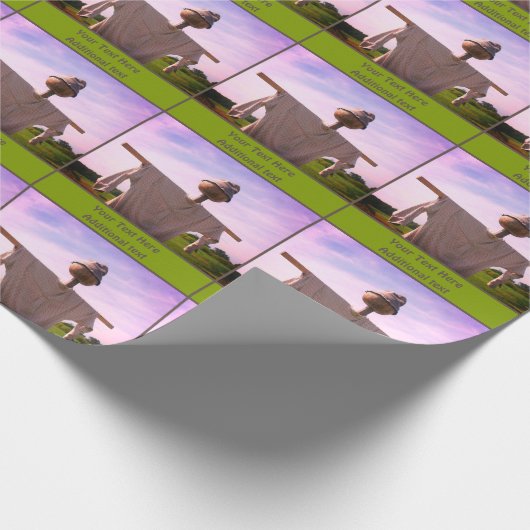 Garden Scarecrow Natur Personalisiert Geschenkpapier (Ecke)